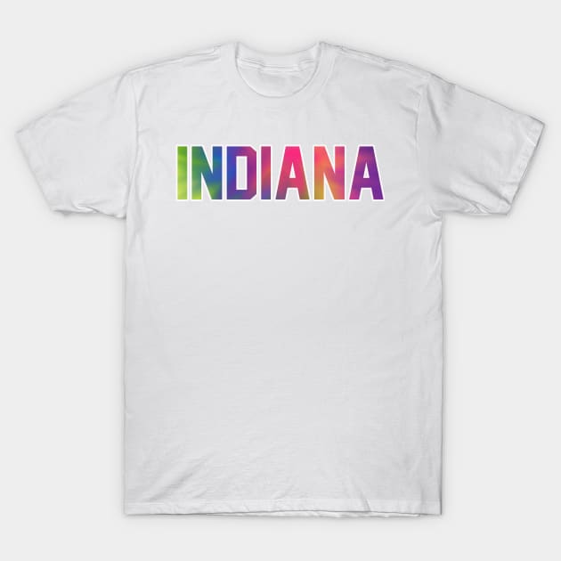 Indiana Tie Dye Jersey Letter T-Shirt by maccm